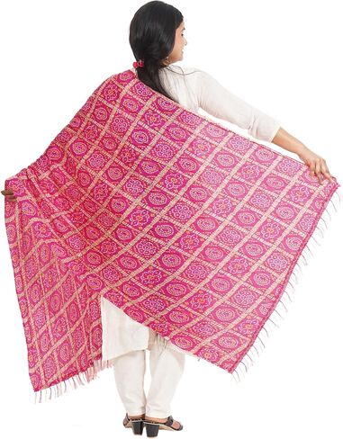 IGH Rajasthani Chinon Silk Dupatta Bandhej Print Dupatta 2.25 Meter Free Size Wedding Gift Return Gift in Saudi Arabia