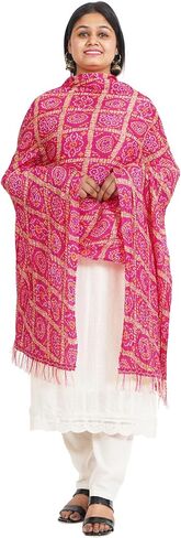 IGH Rajasthani Chinon Silk Dupatta Bandhej Print Dupatta 2.25 Meter Free Size Wedding Gift Return Gift in Saudi Arabia