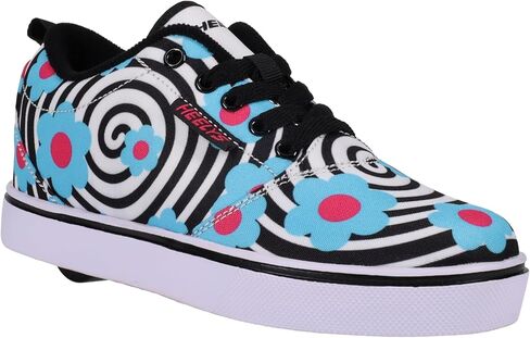 HEELYS Pro 20 Prints Wheeled Heel Shoe, White/Grey/Black, 13 US Unisex Little Kid in Saudi Arabia