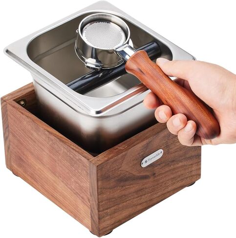 صندوق دق الجوز يُسمى صندوق دق القهوة مصنوع من الخشب القوي وصندوق طحن من الفولاذ المقاوم للصدأ سهل التنظيف، صندوق تفريغ الإسبريسو، تجنب تناثر بقايا القهوة in Kuwait