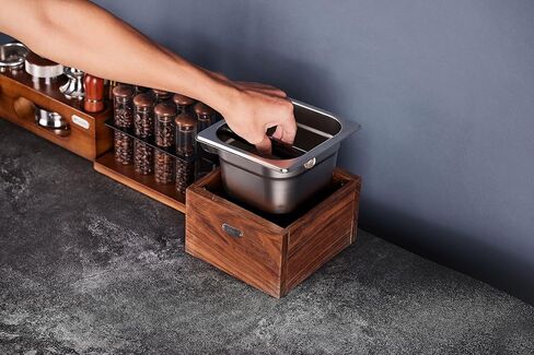 صندوق دق الجوز يُسمى صندوق دق القهوة مصنوع من الخشب القوي وصندوق طحن من الفولاذ المقاوم للصدأ سهل التنظيف، صندوق تفريغ الإسبريسو، تجنب تناثر بقايا القهوة in Kuwait