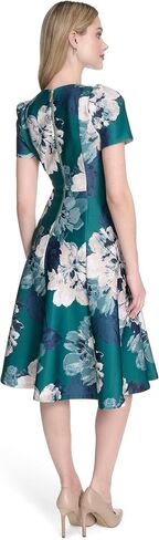 Calvin Klein Women's Short Sleeve Floral Print Scuba Crepe A-line Dress in Saudi Arabia