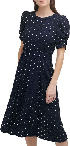 DKNY Women's Jewel Neck Scuba Crepe Dress in Saudi Arabia