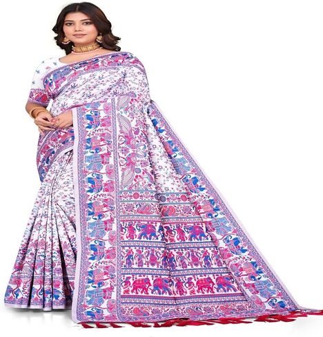 Zari Embroidery Saree With Unstitched Fancy Work Blouse Piece Saree For Women in Saudi Arabia