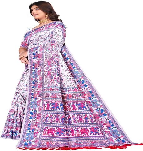 Zari Embroidery Saree With Unstitched Fancy Work Blouse Piece Saree For Women in Saudi Arabia