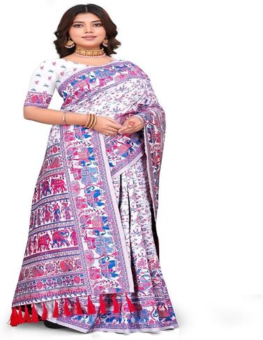 Zari Embroidery Saree With Unstitched Fancy Work Blouse Piece Saree For Women in Saudi Arabia