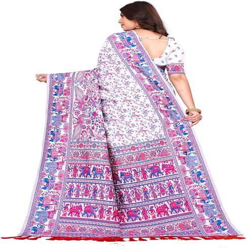 Zari Embroidery Saree With Unstitched Fancy Work Blouse Piece Saree For Women in Saudi Arabia