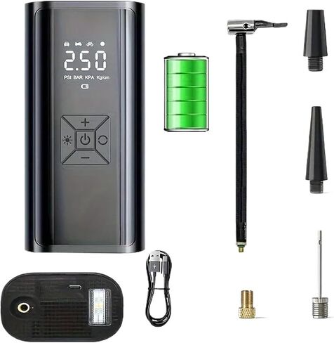 1pc ProMax Portable Car Tire Inflator - High-Power LED Lighted, Quick Inflation, Compact, and Portable Automotive Air Compressor in Saudi Arabia