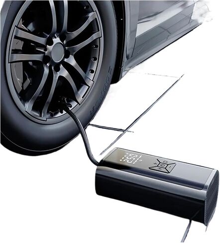 1pc ProMax Portable Car Tire Inflator - High-Power LED Lighted, Quick Inflation, Compact, and Portable Automotive Air Compressor in Saudi Arabia