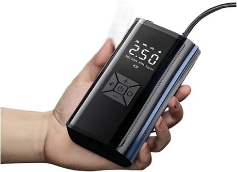 1pc ProMax Portable Car Tire Inflator - High-Power LED Lighted, Quick Inflation, Compact, and Portable Automotive Air Compressor in Saudi Arabia