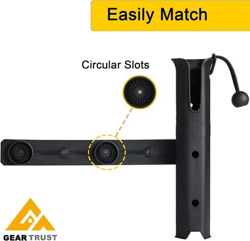 4-Tube Adjustable Fishing Rod Holder Bracket, Self-Adhesive Fishing Pole Holders for Garage Wall Mounted Fishing Rod Holders for Fishing Boat Wagon Golf Cart Crate Cooler ATV Trailer- Black in Saudi Arabia