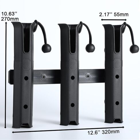 4-Tube Adjustable Fishing Rod Holder Bracket, Self-Adhesive Fishing Pole Holders for Garage Wall Mounted Fishing Rod Holders for Fishing Boat Wagon Golf Cart Crate Cooler ATV Trailer- Black in Saudi Arabia