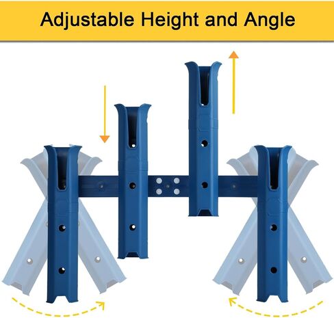 4-Tube Adjustable Fishing Rod Holder Bracket, Self-Adhesive Fishing Pole Holders for Garage Wall Mounted Fishing Rod Holders for Fishing Boat Wagon Golf Cart Crate Cooler ATV Trailer- Black in Saudi Arabia
