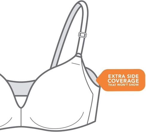 Warner's Womens No Side Effects Underarm-smoothing Comfort Wireless Lightly Lined 1056 T-Shirt Bra, Periwinkle, 38B US in Saudi Arabia