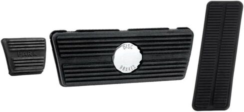 Complete Pedal Pad Kit for Camaro 1967-1968 for Chevelle 1968-1973 for El Camino 1968-1977 for Firebird 1967-1968 for Laguna 1973-1976 for Malibu 1973-1977 (Rubber Pads/Aluminum Trim) in Saudi Arabia