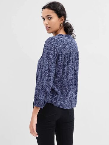 GAP womens Long Sleeve Front Top Button Down Shirt, Blue Stripe, X-Small US in Saudi Arabia