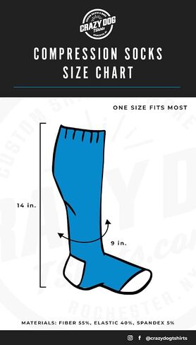 Crazy Dog T-Shirts Funny Mens Compression Socks Rugged High Socks with Tools Sports and More Compression Socks For Men in Saudi Arabia