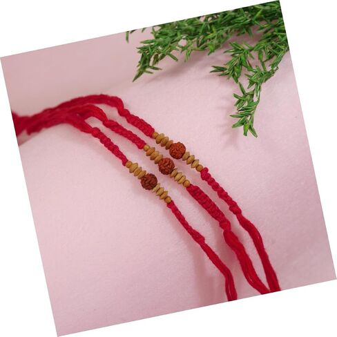 I Jewels Rudraksha & Sandalwood Beads Rakhi With Rakshabandhan Card for Men/Bro/Brother (R336-3) (Pack of 3) in Saudi Arabia