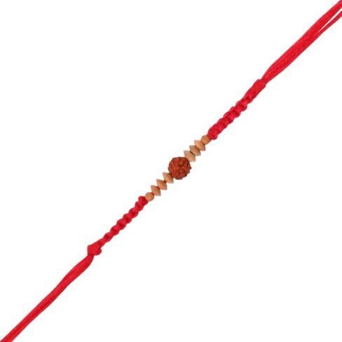 I Jewels Rudraksha & Sandalwood Beads Rakhi With Rakshabandhan Card for Men/Bro/Brother (R336-3) (Pack of 3) in Saudi Arabia