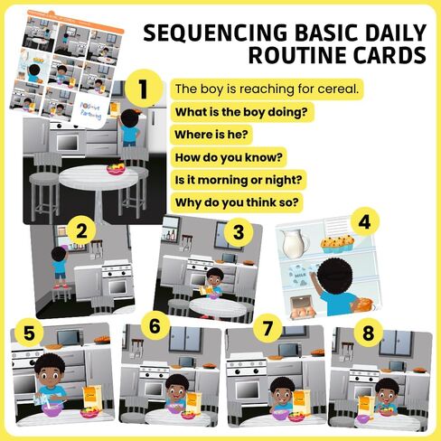 تسلسل للأطفال. بطاقات روتينية يومية للتخاطب والتنمية الاجتماعية؛ متعلمي اللغة الانجليزية؛ اللغة الإنجليزية كلغة ثانية؛ المتعلمين ثنائي اللغة؛ سرد قصصي؛ بناء الجملة؛ بطاقات القصة المصورة؛ بطاقات فلاش الكلام in Kuwait