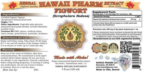 HawaiiPharm Figwort Liquid Extract, Organic Figwort (Scrophulara Nodosa) Tincture Supplement 4 oz in Saudi Arabia