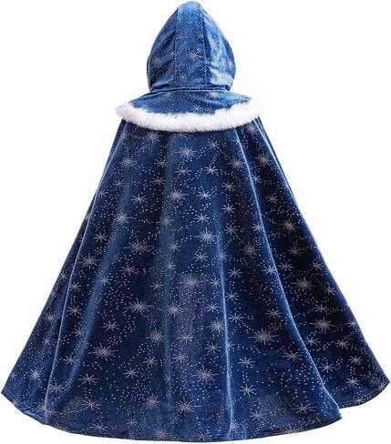 2025 Girls Elsa Hoode Cape Kids Princess Dress up Cloak Girls Anna Velvet Fancy Cape in Kuwait