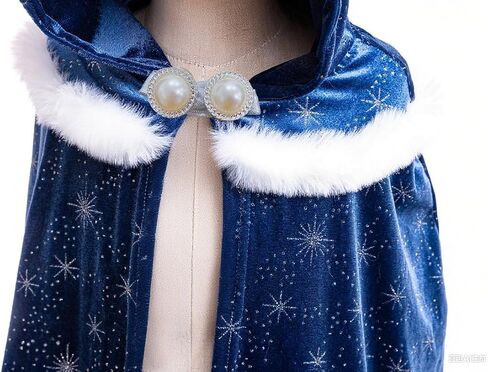 2025 Girls Elsa Hoode Cape Kids Princess Dress up Cloak Girls Anna Velvet Fancy Cape in Kuwait