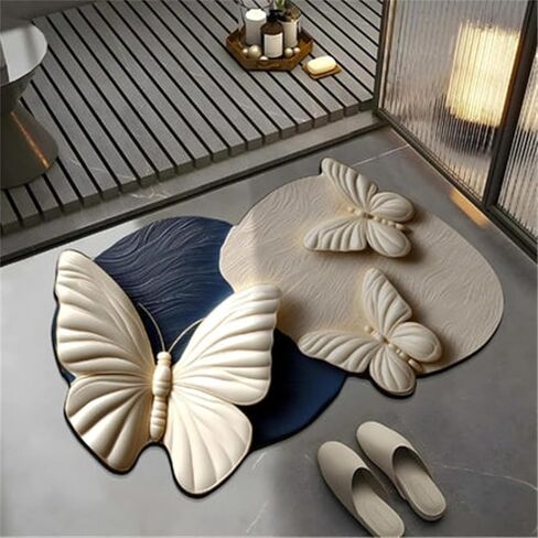 Realistic Pattern Non-Slip Absorbent Mat, Rugs Optical Illusion, Shower Mat Outside Shower, Bathroom Floor Rugs Safe, Slip-Resistant(M,31.4 * 47.2in) in Saudi Arabia