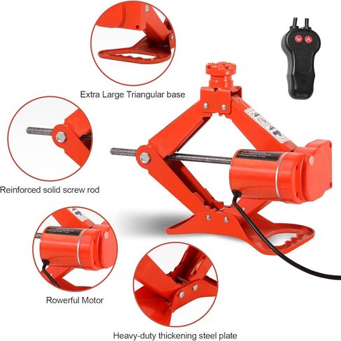 جاك السيارة الكهربائية TYAYT 3 طن جاك مقص السيارة لسيارة سيدان وسيارات الدفع الرباعي 12 فولت جاك كهربائي محمول لتغيير الإطارات (رمادي) in Kuwait