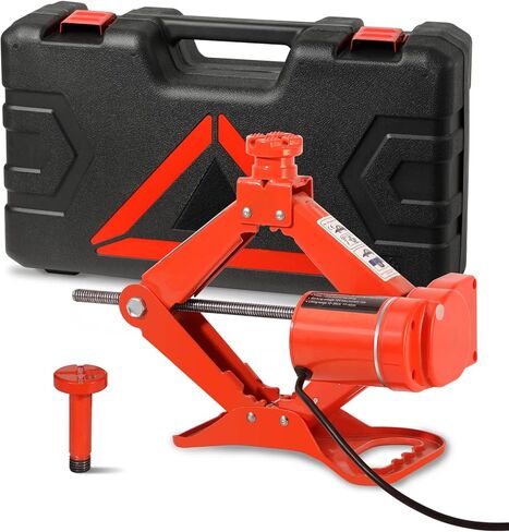 جاك السيارة الكهربائية TYAYT 3 طن جاك مقص السيارة لسيارة سيدان وسيارات الدفع الرباعي 12 فولت جاك كهربائي محمول لتغيير الإطارات (رمادي) in Kuwait