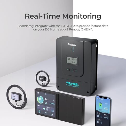 Renogy Charge Controller-Rover 30A MPPT 12V/24V Auto-Detect LCD Display | 99.9% Efficiency for Gel/Flooded/Lithium Batteries | Dual-Peak Tracking & Modbus Support (30A 12V/24V) in Saudi Arabia