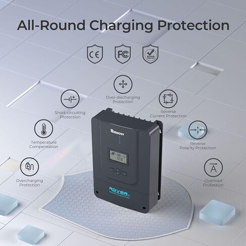 Renogy Charge Controller-Rover 30A MPPT 12V/24V Auto-Detect LCD Display | 99.9% Efficiency for Gel/Flooded/Lithium Batteries | Dual-Peak Tracking & Modbus Support (30A 12V/24V) in Saudi Arabia