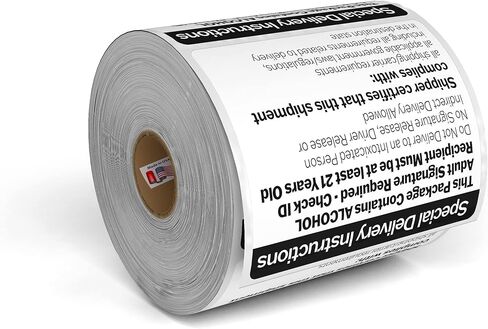 Kenco Special Delivery Instructions - Compatible with FedEx Alcohol Shipping Requirements, Compatible with SEL 169 Domestic Alcohol Shipments - 250 Labels Per Roll, Made in The USA (1) in Kuwait