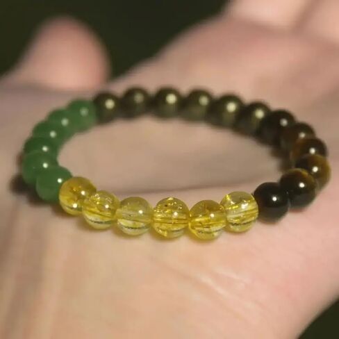 Natural Stone Triple Protection Beaded Bracelet for Men Women Adjustable Black Tourmaline, Black Onyx and Hematite Handmade Lucky Bracelet Feng Shui Jewelry Gift in Saudi Arabia