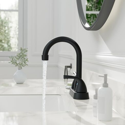 Phiestina Brushed Nickel Widespread Bathroom Sink Faucet 8 Inch 3 Hole Low Arc Bathroom Faucet, with Metal Pop-up Drain with Overflow and Water Supply Line, BF03008-B11-GBN in Kuwait