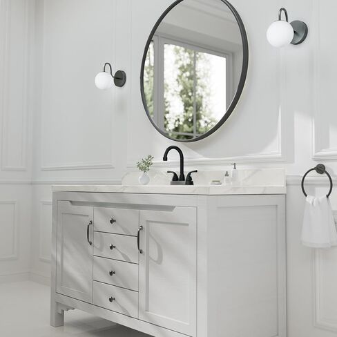 Phiestina Brushed Nickel Widespread Bathroom Sink Faucet 8 Inch 3 Hole Low Arc Bathroom Faucet, with Metal Pop-up Drain with Overflow and Water Supply Line, BF03008-B11-GBN in Kuwait