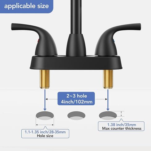 Phiestina Brushed Nickel Widespread Bathroom Sink Faucet 8 Inch 3 Hole Low Arc Bathroom Faucet, with Metal Pop-up Drain with Overflow and Water Supply Line, BF03008-B11-GBN in Kuwait