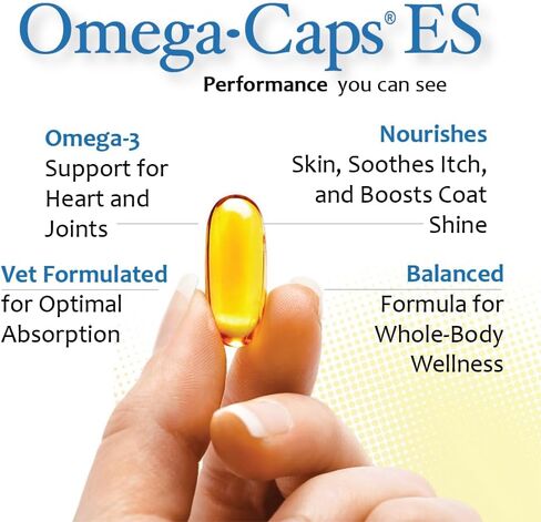 Omega-Caps ES for Large & Giant Dogs - Omega 3, Vitamins, Minerals, Antioxidants - Support Immune System, Joints, Heart, and Brain - 250 Softgel Capsules in Kuwait