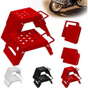 Adjustable 3-9" Moto Starting Block Motorsport Foot Stool Overlap Design Perfect for Moto Enthusiasts and Beginners Dirt Bike Accessories Load-Bearing 100kg 220lbs Red in Saudi Arabia