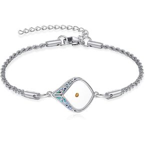 URONE Mustard Seed Bracelet Sterling Silver Mustard Seed/Filigree/Cross Pendant Bracelet Christian Faith Jewelry Gifts for Women in Saudi Arabia