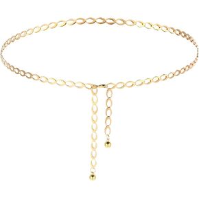 Gold Waist Chain, 50 inch Long Gold Chain Belt for Women, Adjustable Beach Body Jewelry, Elegant Bikini Belly Chain, Dainty Body Chain Jewelry for Women, Long Hollow Belt for Jean Pants Dress in Kuwait