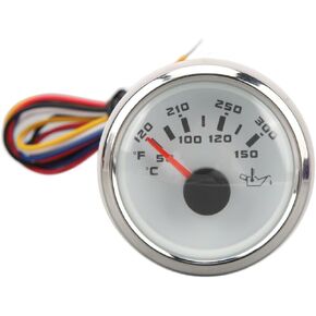 DC 32V 52mm Oil Temperature Celsius Fahrenheit High Electric Oil Temp for RV Yachts Fishing Boats White Dial Silver Bezel Temperature GaugeOil Temp Meter Kit52mm (Black Dial Silver Bezel) in Saudi Arabia