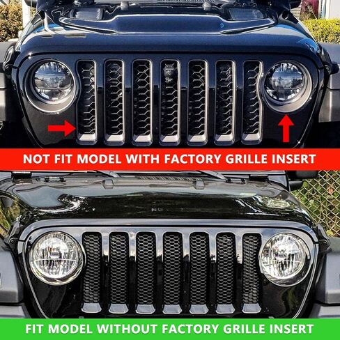 9pcs Grille إدراج مجموعة الغلاف الأمامي لتركيب مجموعة Jeep (2020-2023) Gladiator JT (Red ، JT) in Kuwait