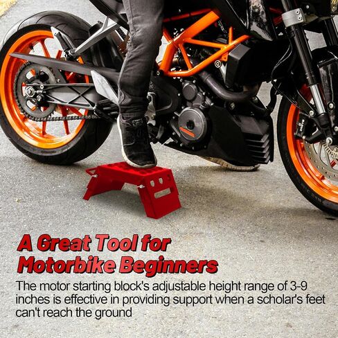 Adjustable 3-9" Moto Starting Block Motorsport Foot Stool Overlap Design Perfect for Moto Enthusiasts and Beginners Dirt Bike Accessories Load-Bearing 100kg 220lbs Red in Saudi Arabia