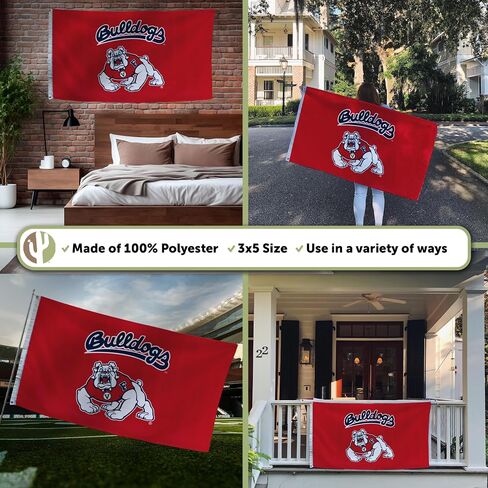 Desert Cactus Fresno State Flag California State University Bulldogs Banners 100% Polyester Indoor Outdoor 3x5 feet Flags (Style 1) in Saudi Arabia