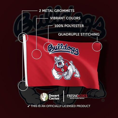 Desert Cactus Fresno State Flag California State University Bulldogs Banners 100% Polyester Indoor Outdoor 3x5 feet Flags (Style 1) in Saudi Arabia