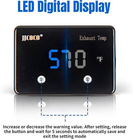 درجة حرارة غاز العادم ، مقياس EGT 1000 ℃ طقم البيرومتر - شاشة رقمية LED مع مستشعر EGT لدراجة نارية للسيارة الديزل ATV in Kuwait