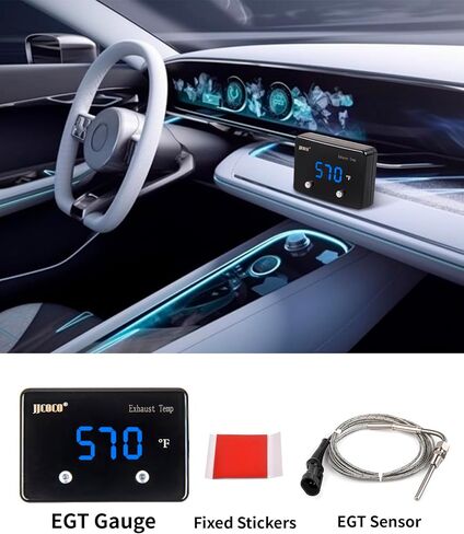 درجة حرارة غاز العادم ، مقياس EGT 1000 ℃ طقم البيرومتر - شاشة رقمية LED مع مستشعر EGT لدراجة نارية للسيارة الديزل ATV in Kuwait