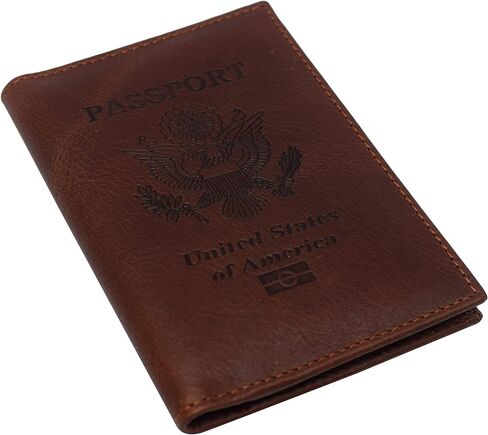 Real Leather RFID Blocking Travel Passport Holder with Vaccine Card Slot (Australia) in Saudi Arabia