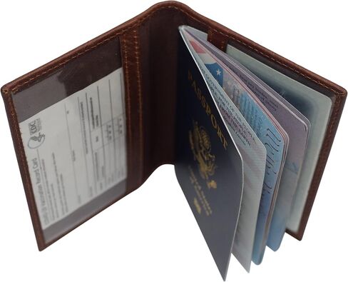 Real Leather RFID Blocking Travel Passport Holder with Vaccine Card Slot (Australia) in Saudi Arabia